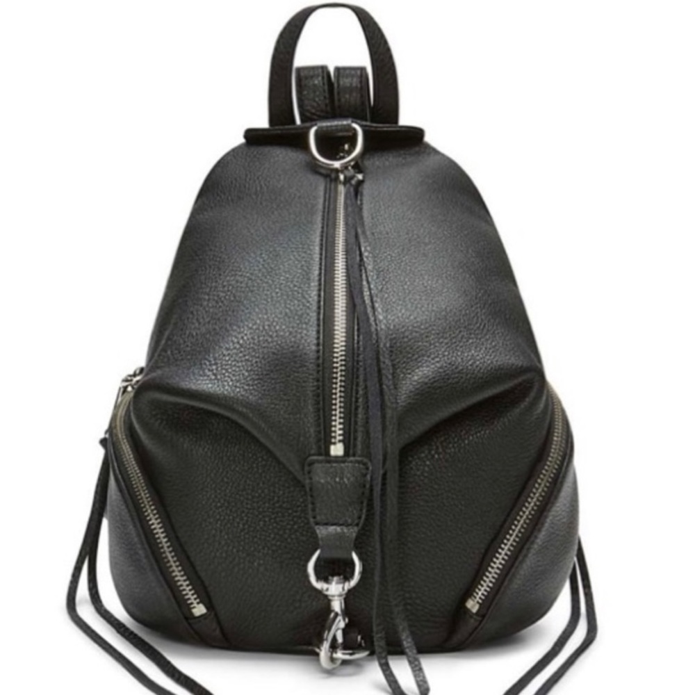 Rebecca Minkoff Medium Julian Backpack Black Pebble Leather